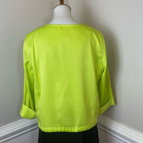 Ruby Rd. Sparkly Lime Jacket 12 FREE SHIP - Picture 2 of 4